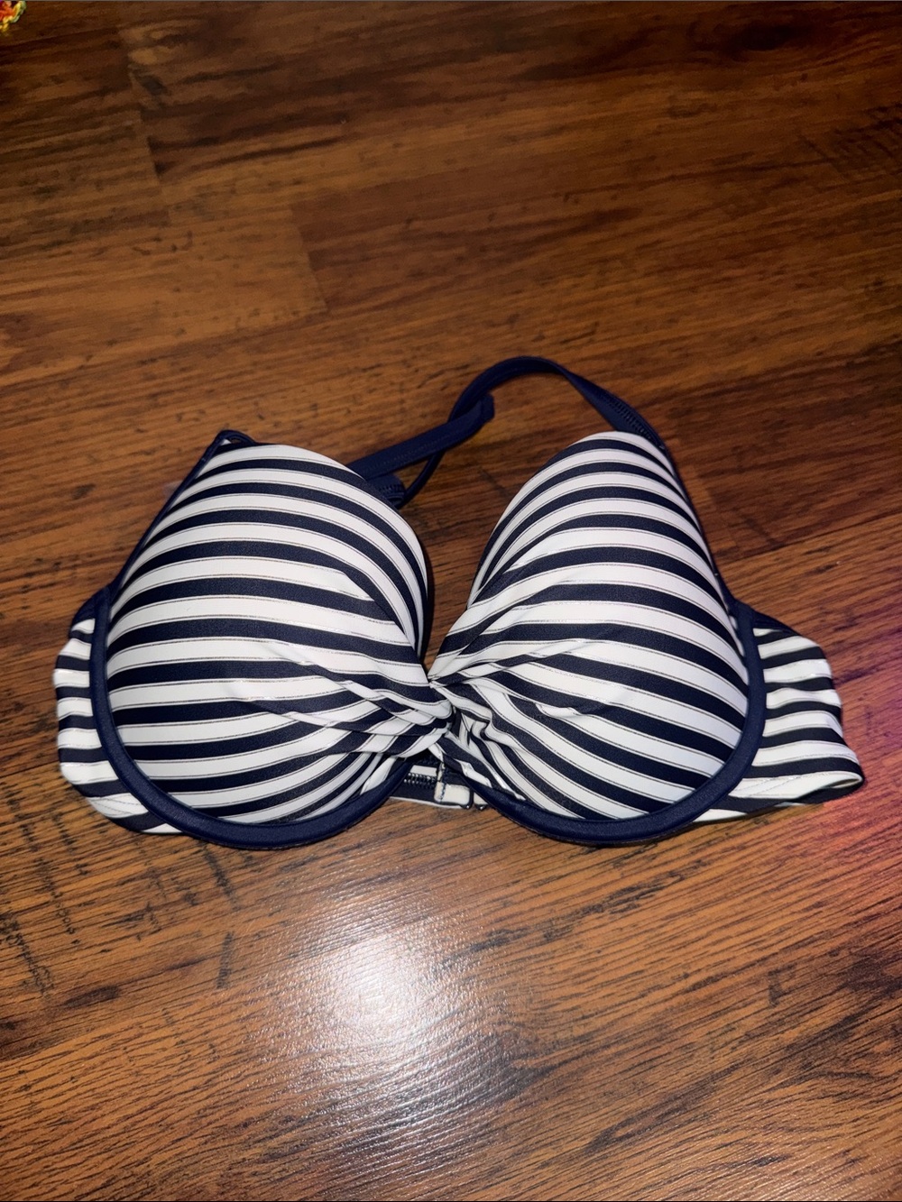 aerie Navy and White Striped Push-Up Swim Top 29.T